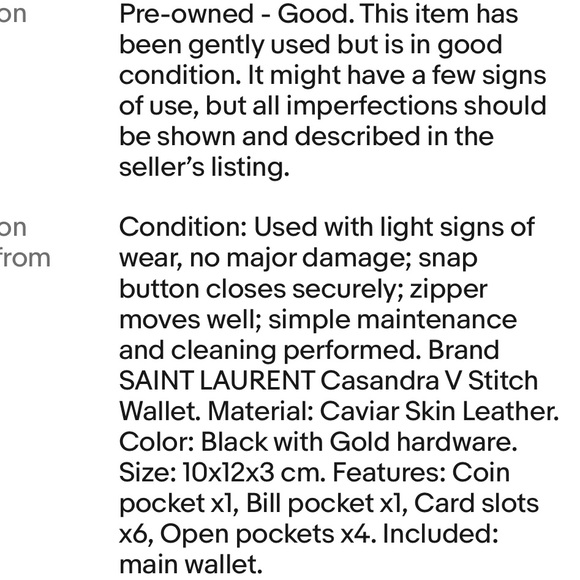 Yves Saint Laurent Black Chevron Wallet with Gold Logo - Picture 13 of 13